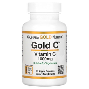California Gold Nutrition, Vitamin C 1000 мг, 60 капс (60 порций)