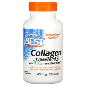 Doctor's Best, Collagen Types 1 and 3 Types 1000 мг, 180 табл (60 порций)