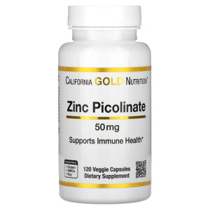 California Gold Nutrition, Zinc Picolinate 50 мг, 120 капс (120 порций)