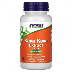 NOW, Kava Kava Extract 250 мг, 60 капс (60 порции)
