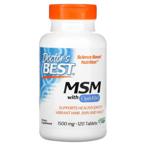Doctor's Best, MSM 1500 мг, 120 табл (120 порций)