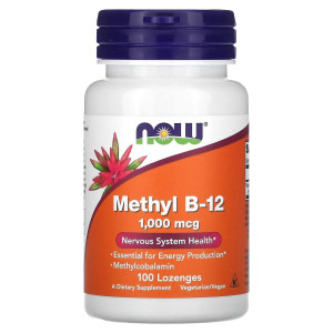 NOW, Methyl B-12 1000 мкг, 100 паст (100 порций)