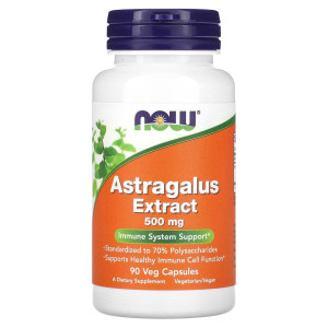 NOW, Astragalus Extract 500 мг, 90 капс (90 порций)