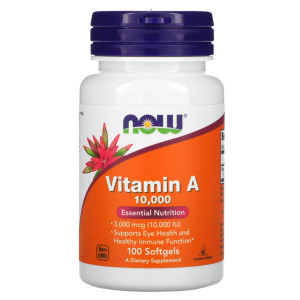 NOW, Vitamin A 10000, 100 софтгель (100 порций)