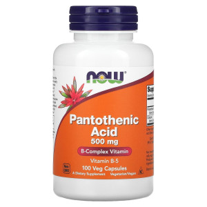 NOW, Pantothenic Acid 500 мг, 100 капс (100 порций)