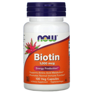 NOW, Biotin 1000 мкг, 100 капс (100 порций)