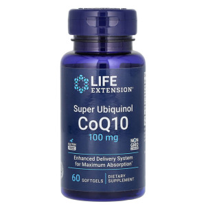 Life Extension, Super Ubiquinol CoQ10 with Enhanced Mitochondrial Suppor 100 мг, 60 софтгель (60 порций)