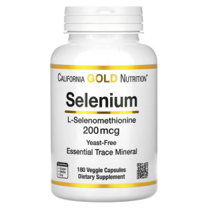 California Gold Nutrition, Selenium 200 мкг, 180 капс (180 порций)