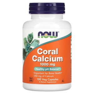 NOW, Coral Calcium 1000 мг, 100 капс (100 порций)