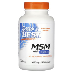 Doctor's Best, MSM 1000 мг, 180 капс (60 порций)