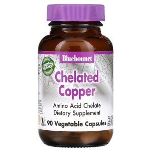 Bluebonnet, Chelated Copper, 90 капс