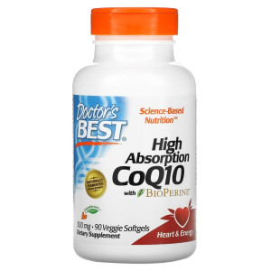 Doctor's Best, High Absorption CoQ10 with BioPerine 300 мг, 90 капс