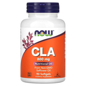 NOW, CLA 800 мг, 90 софтгель (30 порций)