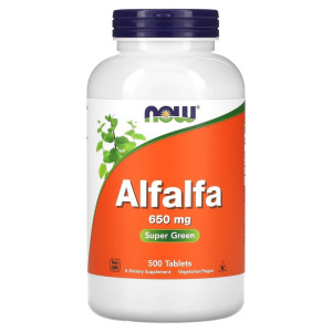 NOW, Alfalfa 650 мг, 500 табл (166 порций)