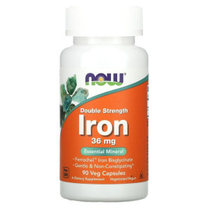 NOW, Iron 36 мг, 90 капс (90 порций)