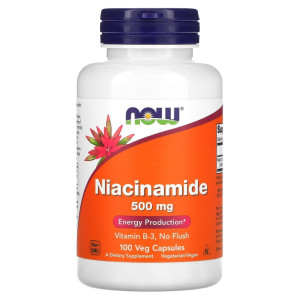 NOW, Niacinamide 500 мг, 100 капс (100 порций)
