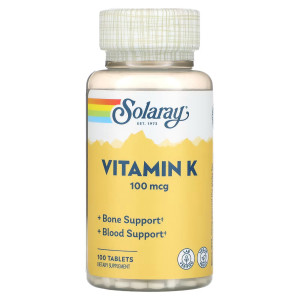 Solaray, Vitamin K 100 мкг, 100 табл (100 порций)