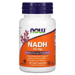NOW, NADH 10 мг, 60 капс (60 порций)