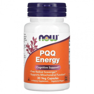 NOW, PQQ Energy 20 мг, 30 капс (30 порций)