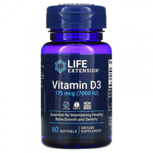 Life Extension, D3 7000 МЕ, 60 капс (60 порций)