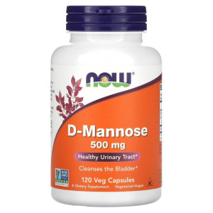 NOW, D-Mannose 500 мг, 120 капс (40 порций)