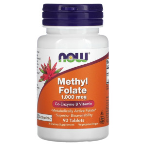NOW, Methyl Folate 1000 мкг, 90 табл (90 порций)