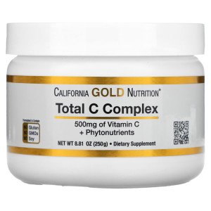 California Gold Nutrition, Total C Complex 500 мг, 250 г (390 порций)