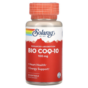 Solaray, Bio CoQ10 100 мг, 30 софтгель (30 порций)