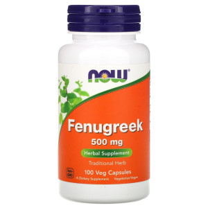 NOW, Fenugreek 500 мг, 100 капс (50 порций)