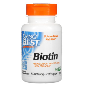 Doctor's Best, Biotin 5000 мкг, 120 капс (120 порций)